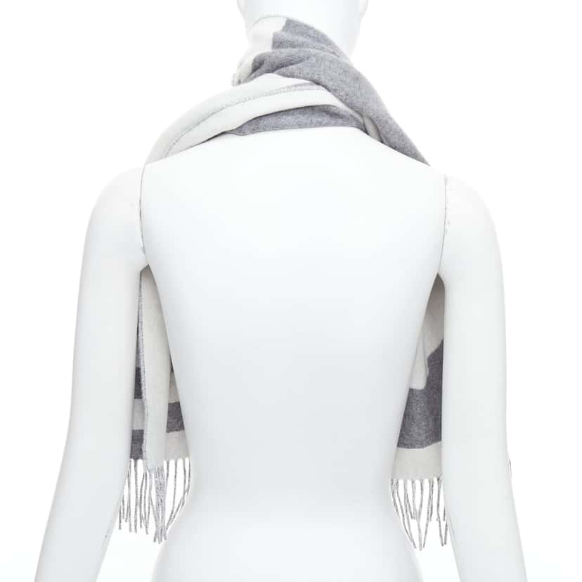 Hermès Horse Head Scarf Grey Cashmere Never worn - Box View