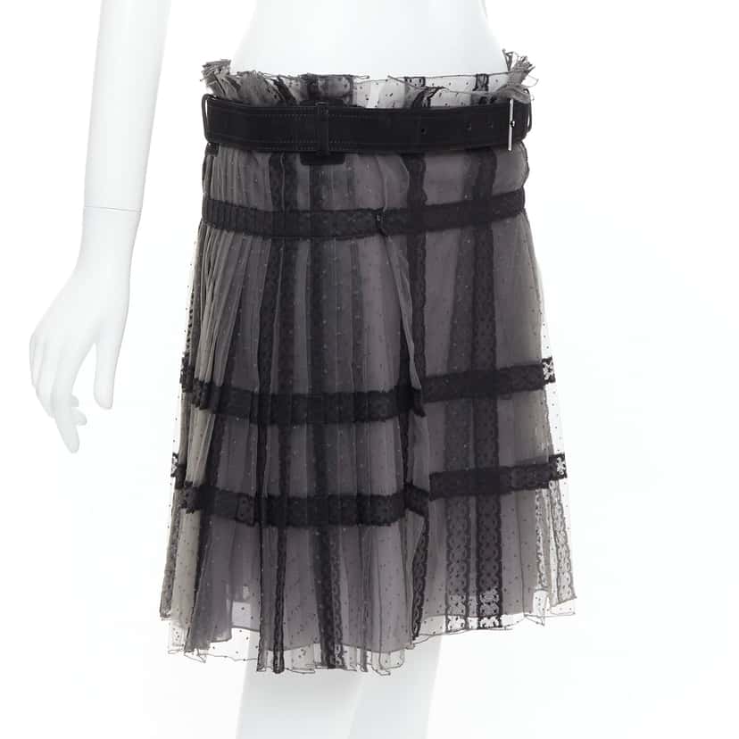 Dior Lace Belt Wrap Skirt Grey Good condition - Inside View