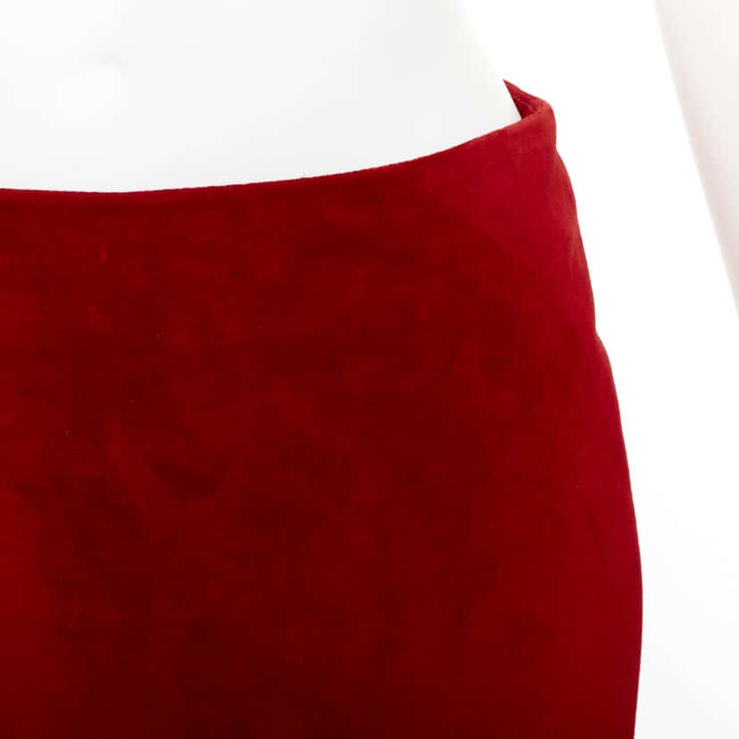 Saint Laurent Dart Suede Skirt Red Suede Good condition - Back View