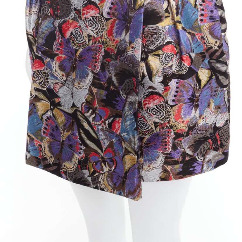 Valentino Garavani Butterfly Jacquard Skirt MultiColor Silk Very good condition - Back View