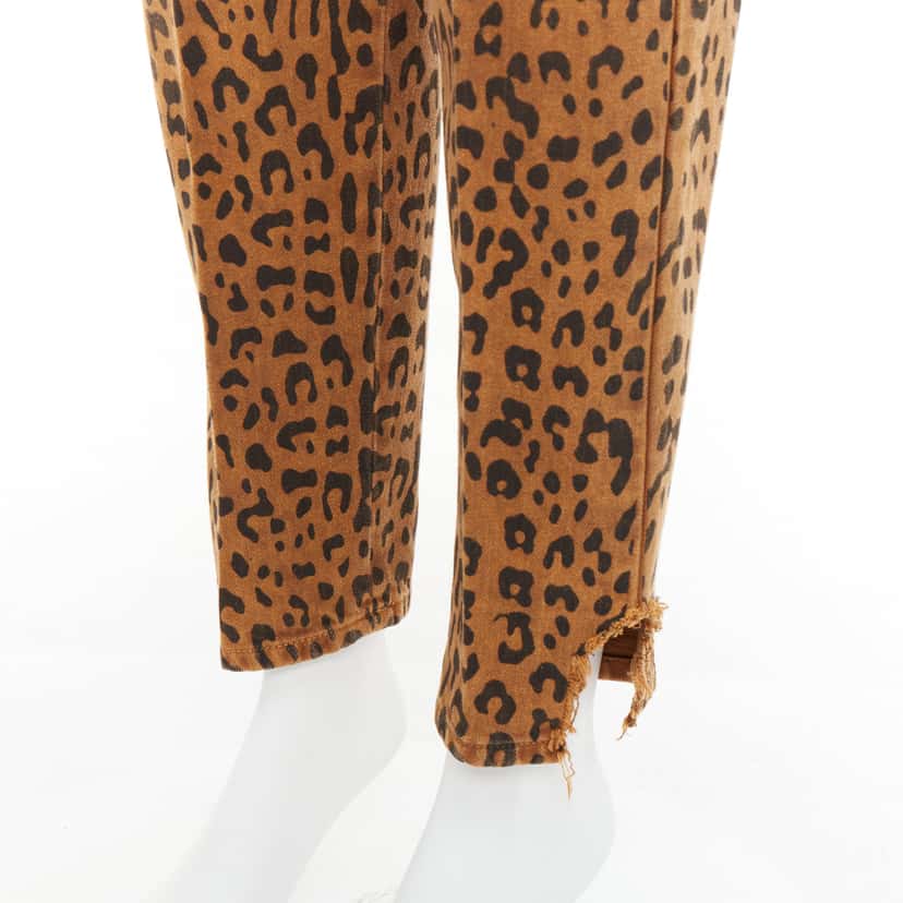 Saint Laurent Animal Print Jeans Brown Cotton Good condition - Back View