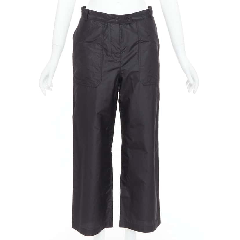 Dior Wide Cargo Pants Black Silk Never worn - Front View