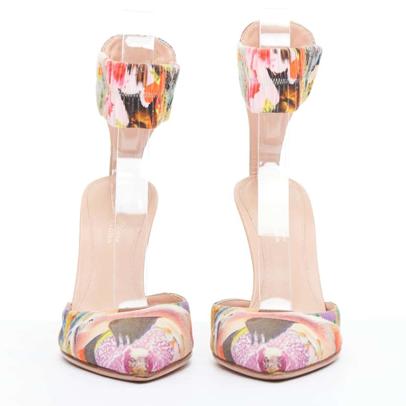 Gianvito Rossi Floral Cuff Pumps MultiColor Good condition - Inside View