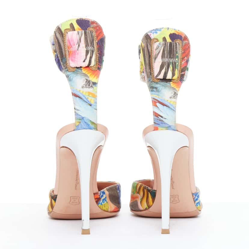 Gianvito Rossi Floral Cuff Pumps MultiColor Good condition - Box View