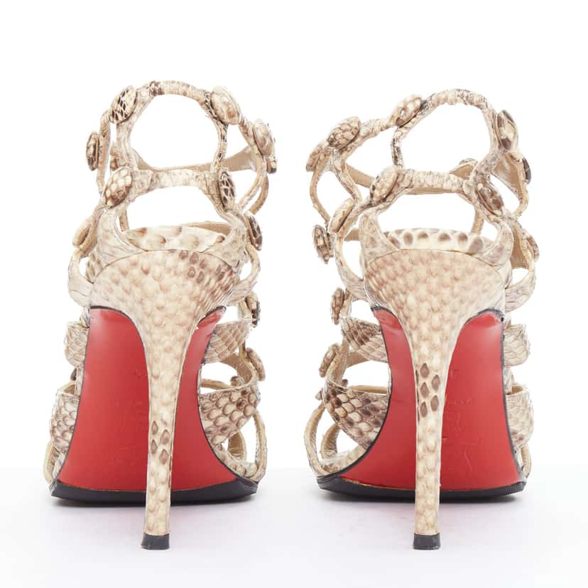 Christian Louboutin Neuron 100 Beige Leather Very good condition - Box View