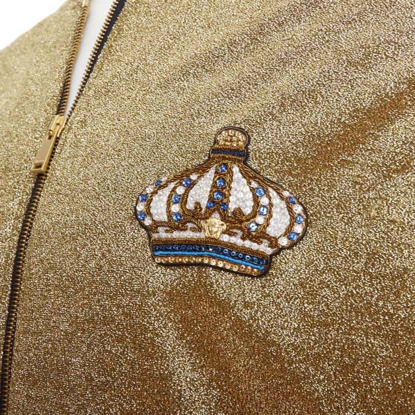 Versace Gold Crystal Bomber Jacket Gold Polyester Very good condition - Back View