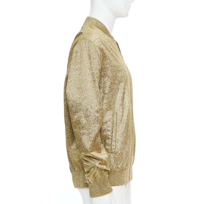 Versace Gold Crystal Bomber Jacket Gold Polyester Very good condition - Box View