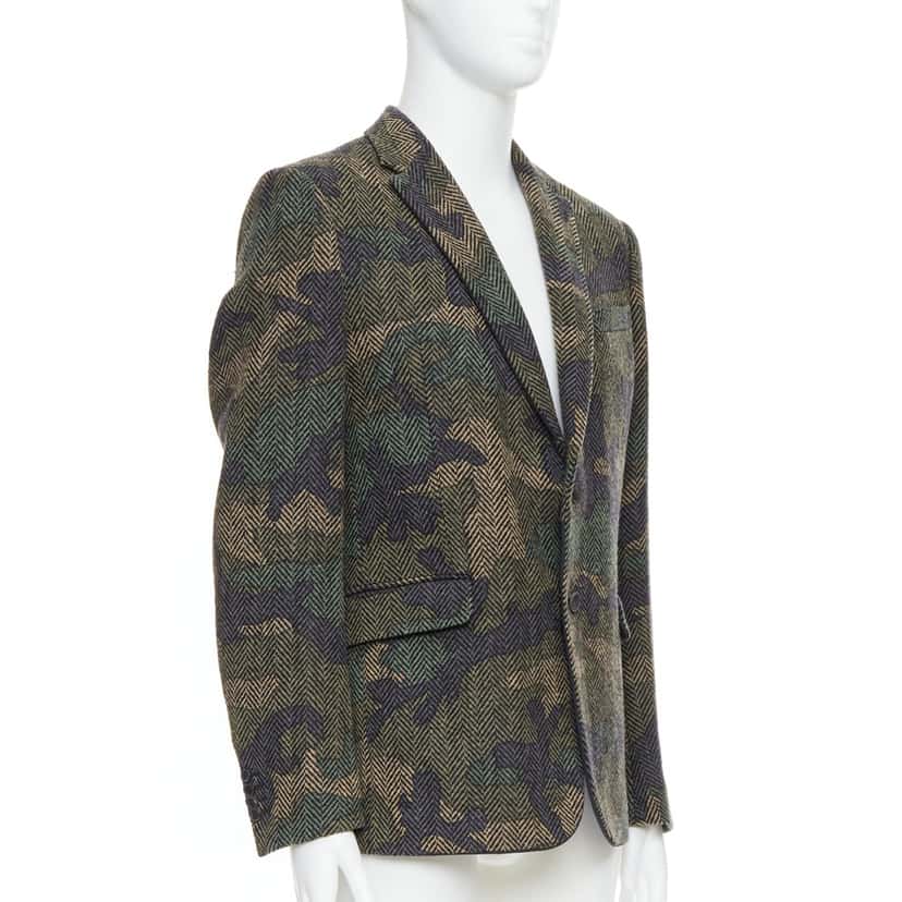 Valentino Garavani Green Camouflage Blazer Green Wool Very good condition - Inside View
