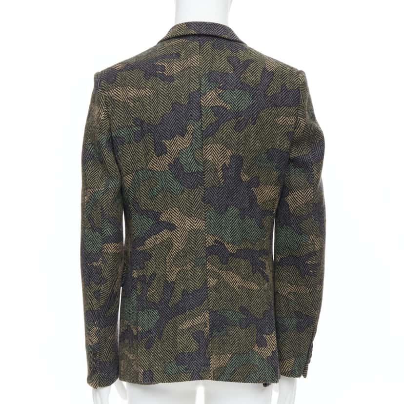 Valentino Garavani Green Camouflage Blazer Green Wool Very good condition - Box View