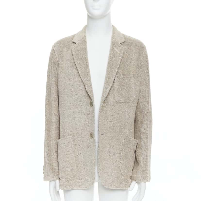 Yohji Yamamoto Beige Jersey Blazer Beige Linen Very good condition - Front View