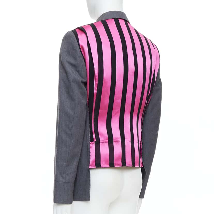 Comme Des Garcons Grey Pink Military Jacket Grey Wool Very good condition - Back View