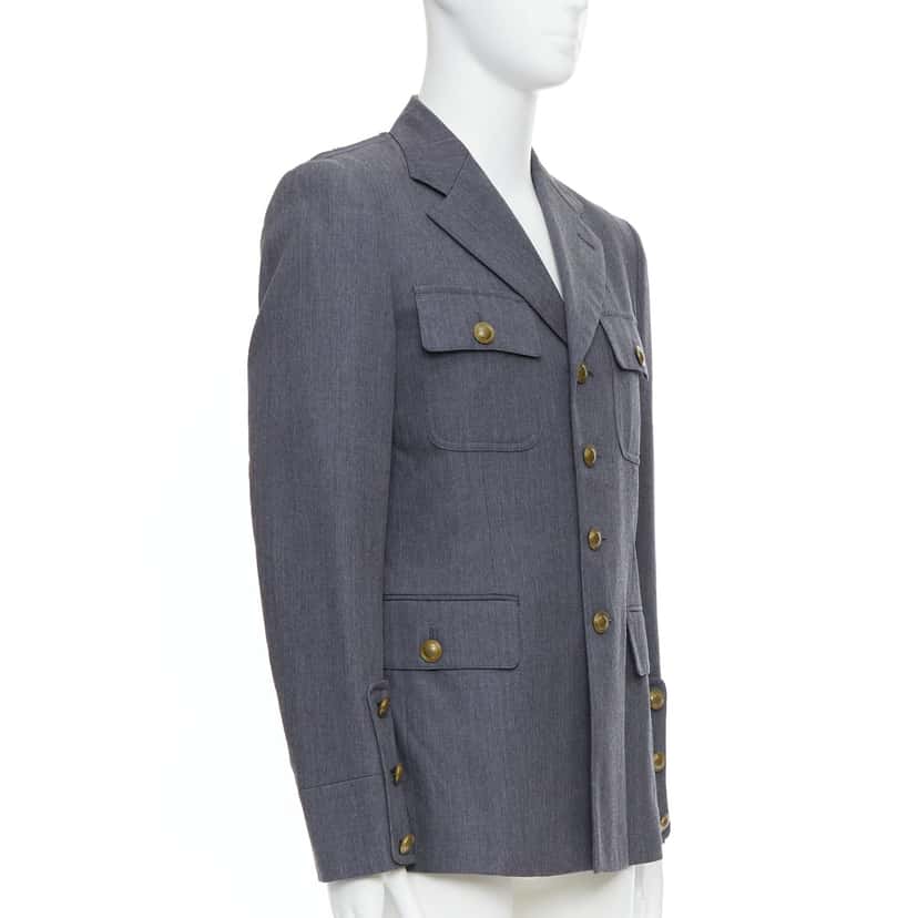 Comme Des Garcons Grey Pink Military Jacket Grey Wool Very good condition - Inside View