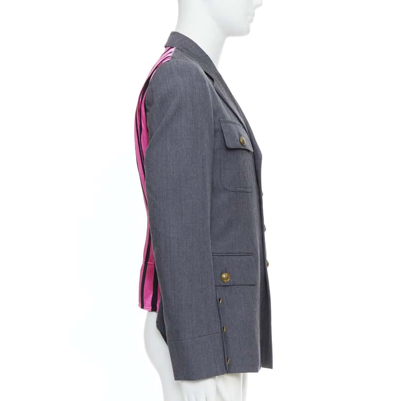 Comme Des Garcons Grey Pink Military Jacket Grey Wool Very good condition - Model View