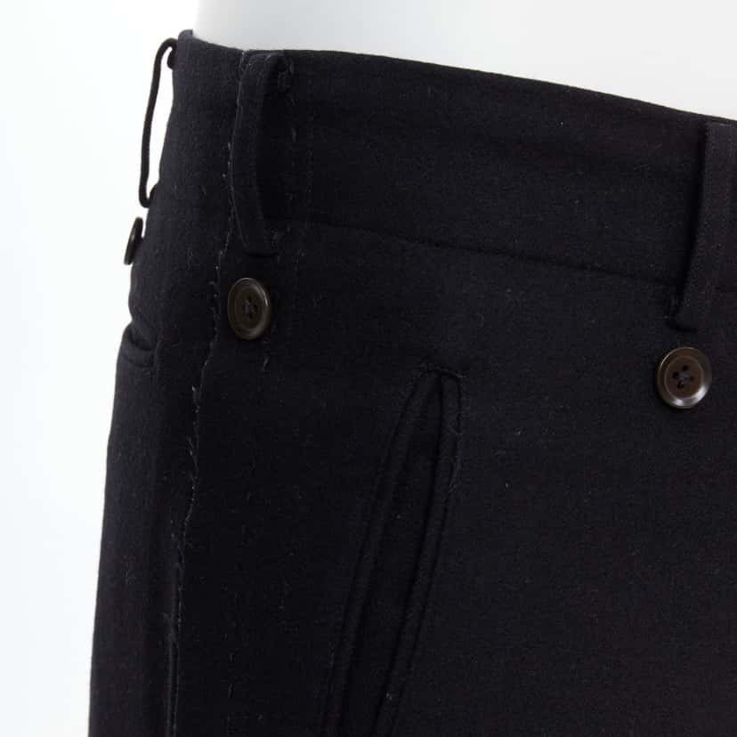 Yohji Yamamoto Raw Edge Pants Black Wool Never worn - Back View