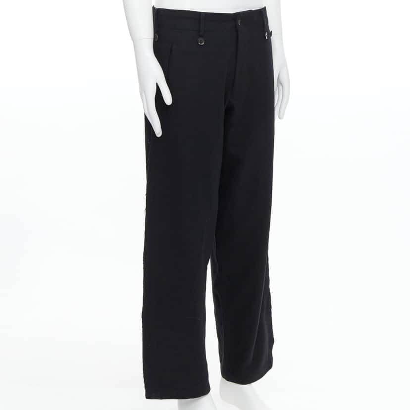 Yohji Yamamoto Raw Edge Pants Black Wool Never worn - Inside View