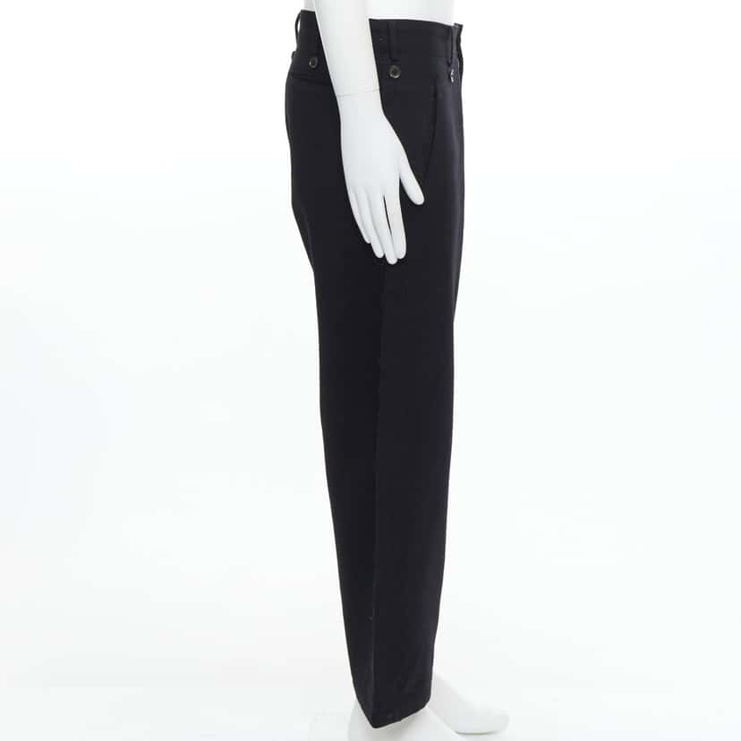 Yohji Yamamoto Raw Edge Pants Black Wool Never worn - Model View
