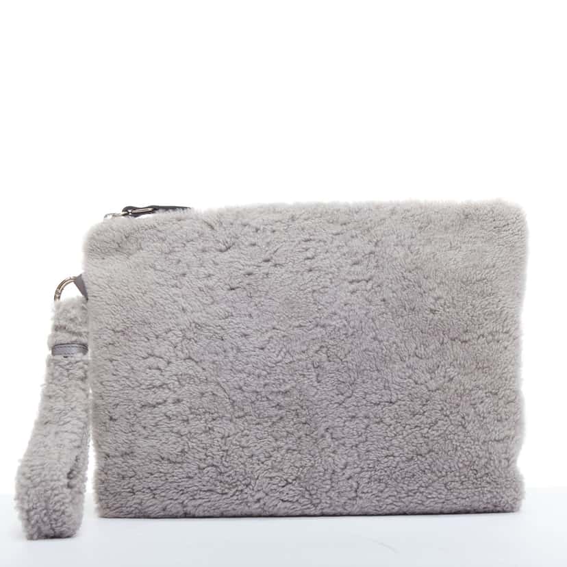 Ermenegildo Zegna Crinkled Leather Travel Bag Grey Never worn - Front View