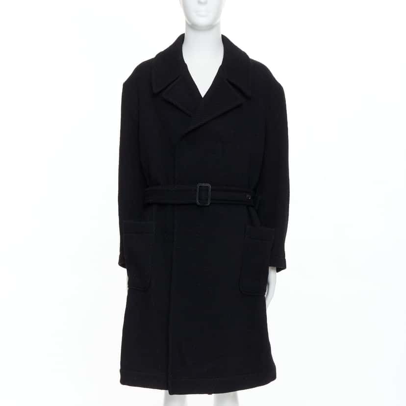 Yohji Yamamoto Black Wool Winter Coat Black Wool Very good condition - Front View