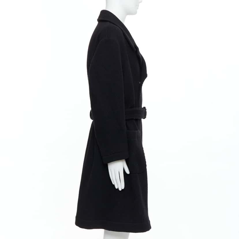 Yohji Yamamoto Black Wool Winter Coat Black Wool Very good condition - Model View