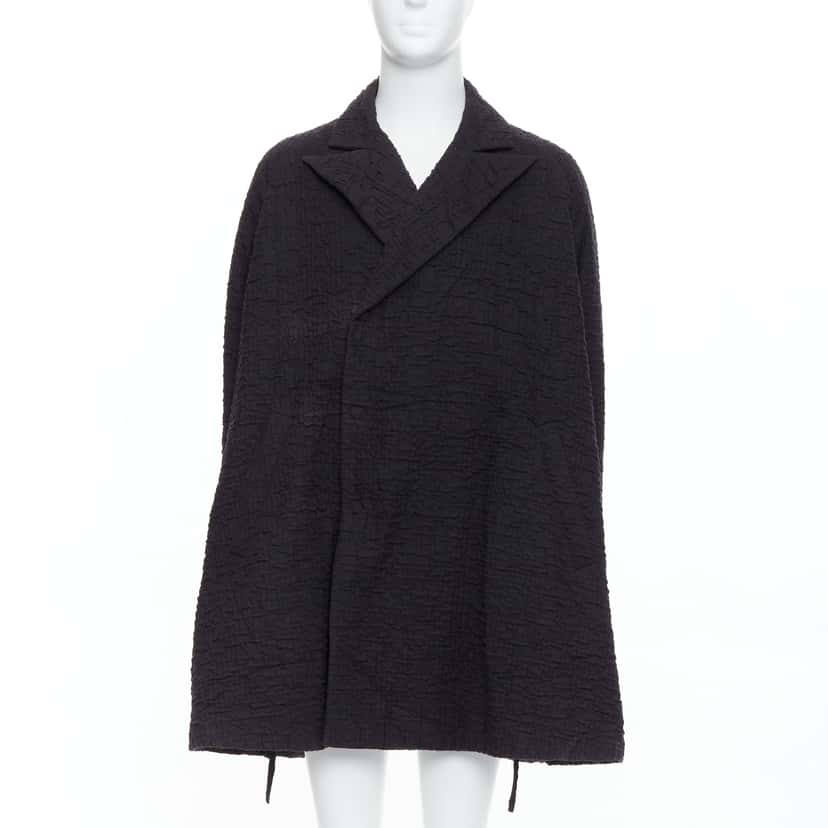 John Rocha Black Flare Raglan Coat Black Fair condition - Front View