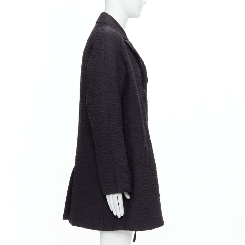 John Rocha Black Flare Raglan Coat Black Fair condition - Model View