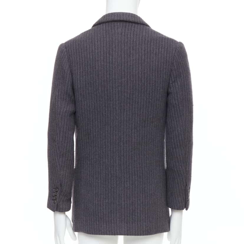 Hermès Grey Stripe Knit Blazer Grey Very good condition - Box View