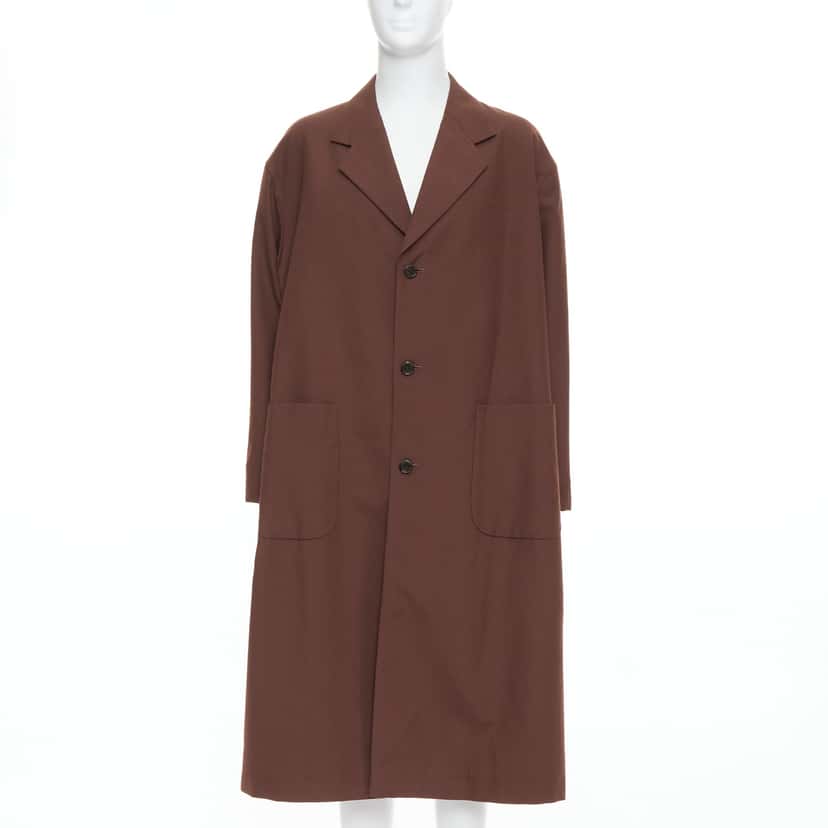 Yohji Yamamoto Brown Long Boxy Coat Brown Never worn - Front View