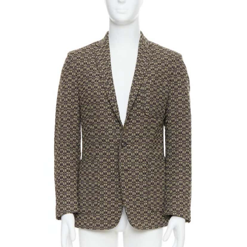Maison Martin Margiela Brown Tweed Blazer Khaki Wool Very good condition - Front View