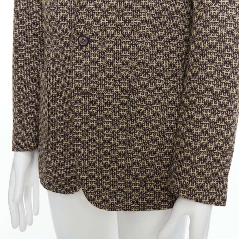 Maison Martin Margiela Brown Tweed Blazer Khaki Wool Very good condition - Back View