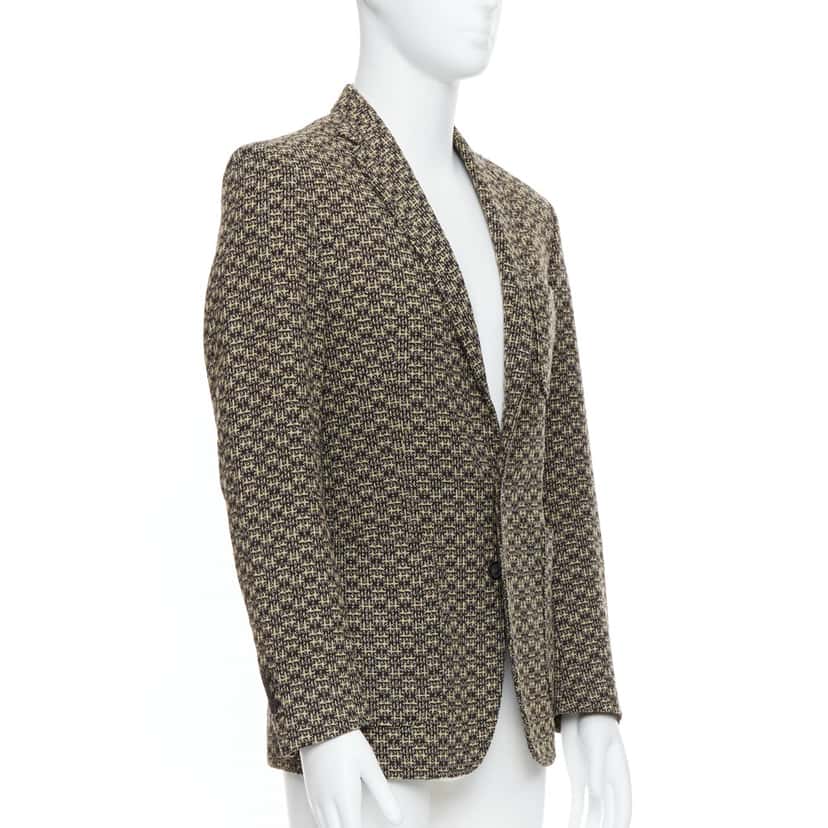Maison Martin Margiela Brown Tweed Blazer Khaki Wool Very good condition - Inside View