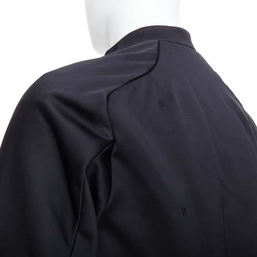 Shiatzy Chen Navy Panel Lapel Coat Black Cotton Very good condition - Back View