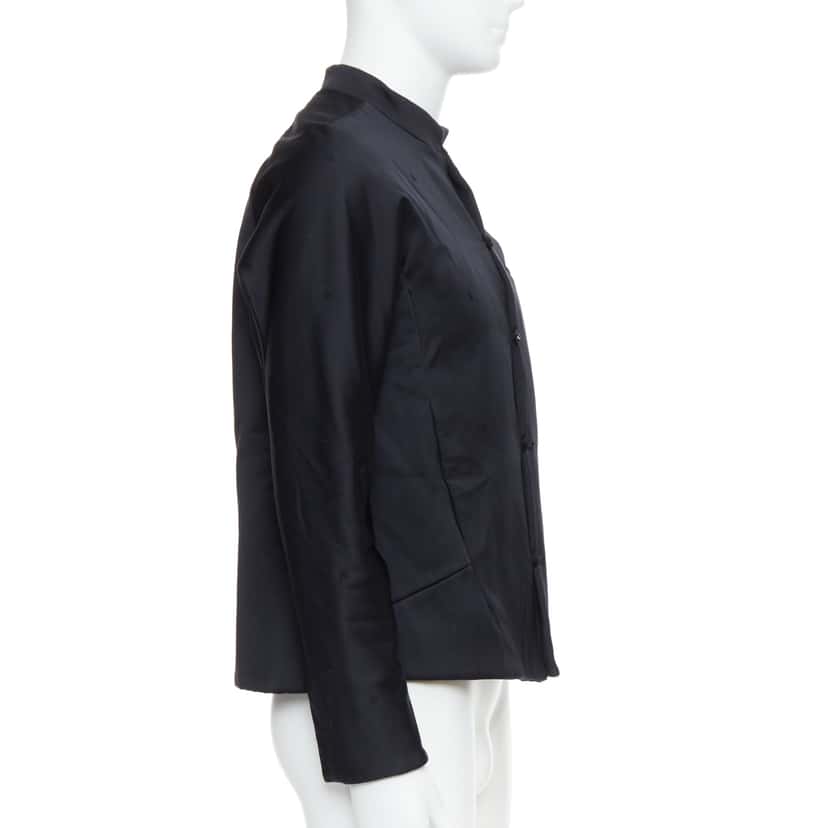 Shiatzy Chen Navy Panel Lapel Coat Black Cotton Very good condition - Box View