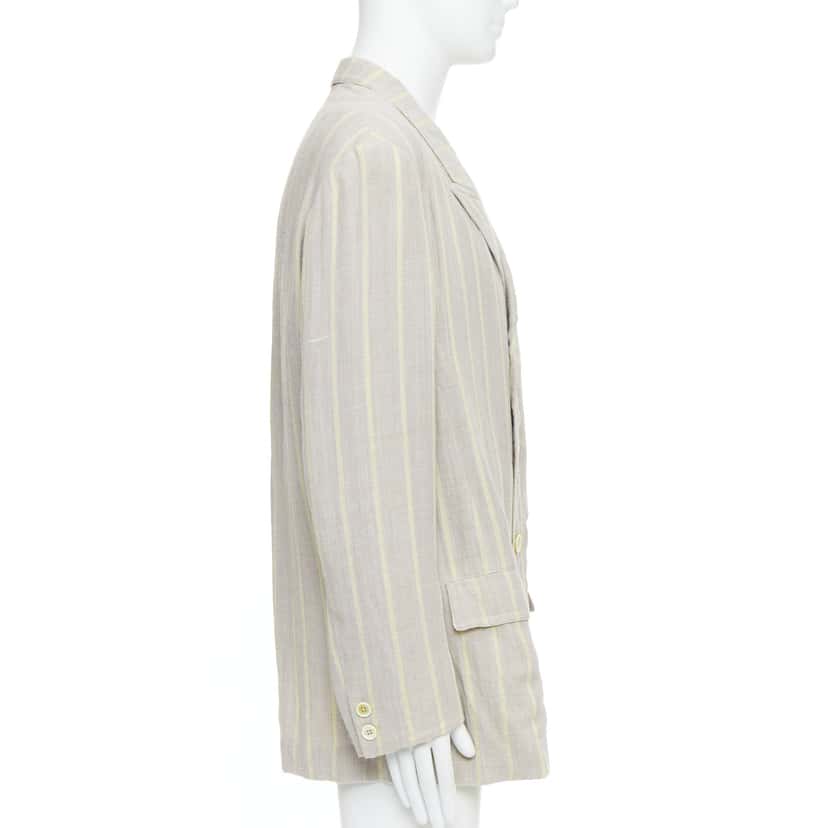 Yohji Yamamoto Grey Striped Blazer Anthracite Cotton Very good condition - Model View