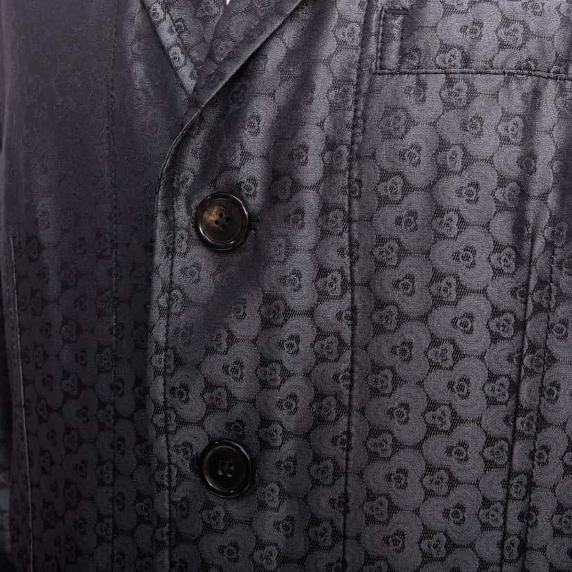 Ann Demeulemeester Grey Brocade Blazer Grey Silk Never worn - Back View
