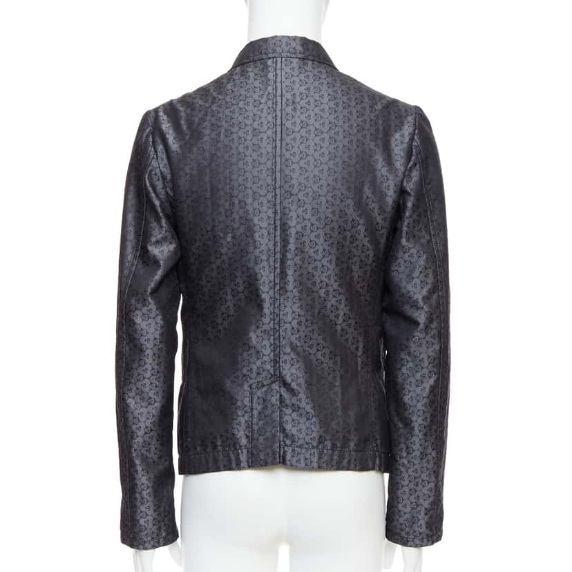 Ann Demeulemeester Grey Brocade Blazer Grey Silk Never worn - Box View