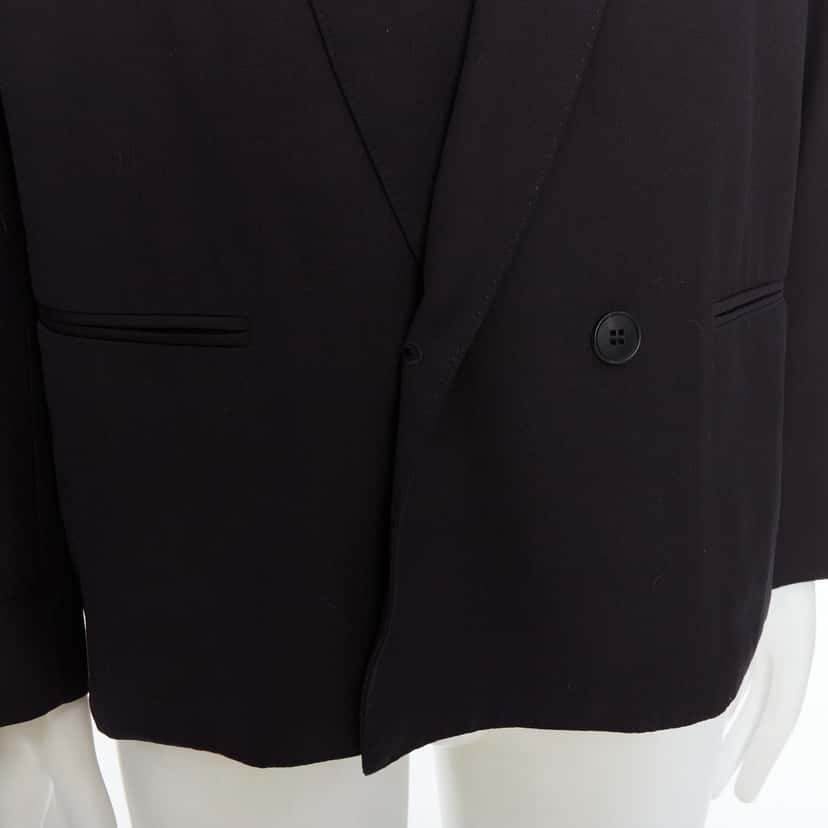 Lemaire Black Shawl Crop Blazer Black Wool Very good condition - Back View