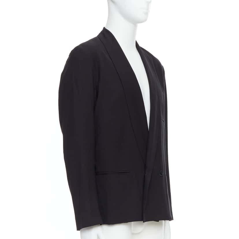 Lemaire Black Shawl Crop Blazer Black Wool Very good condition - Inside View