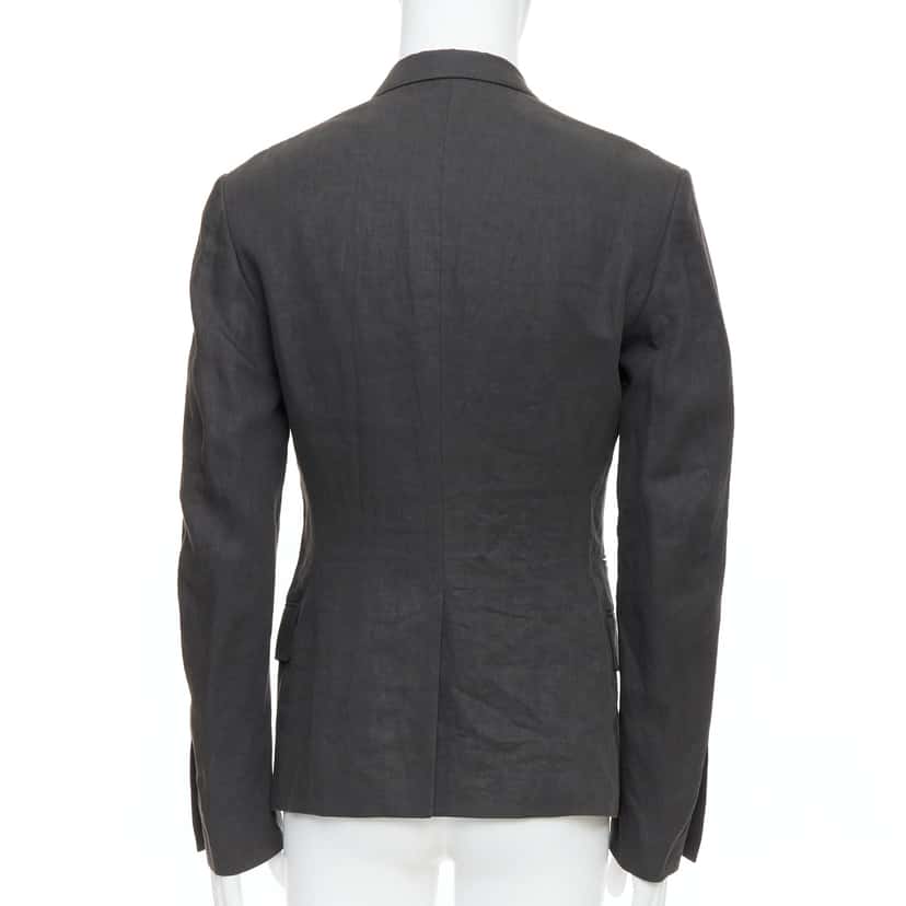 Haider Ackermann Grey Double Breasted Blazer Grey Linen Never worn - Box View