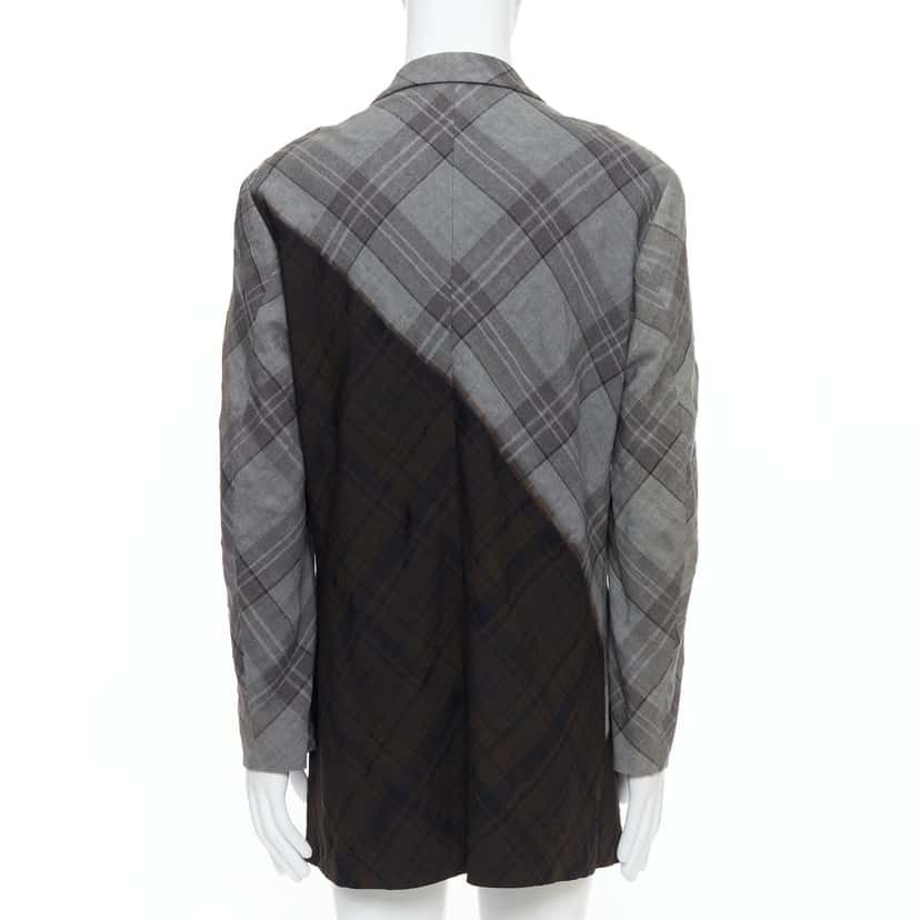 Yohji Yamamoto Gradient Check Blazer Grey Wool Very good condition - Box View