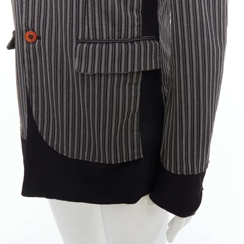 Comme Des Garcons Grey Striped Blazer Grey Wool Very good condition - Back View