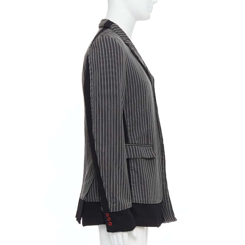 Comme Des Garcons Grey Striped Blazer Grey Wool Very good condition - Model View