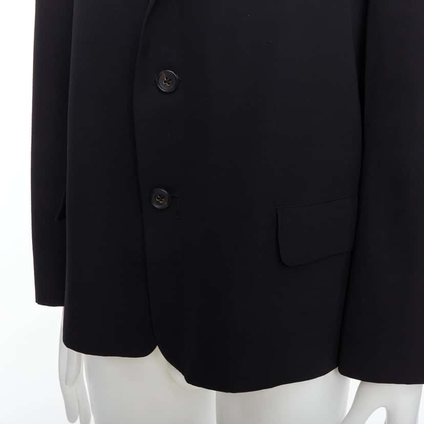 Yohji Yamamoto Black Oversized Blazer Black Wool Good condition - Back View