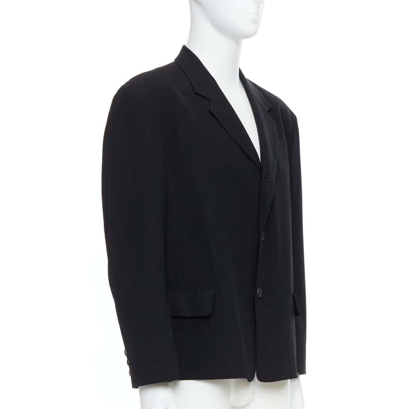Yohji Yamamoto Black Oversized Blazer Black Wool Good condition - Inside View