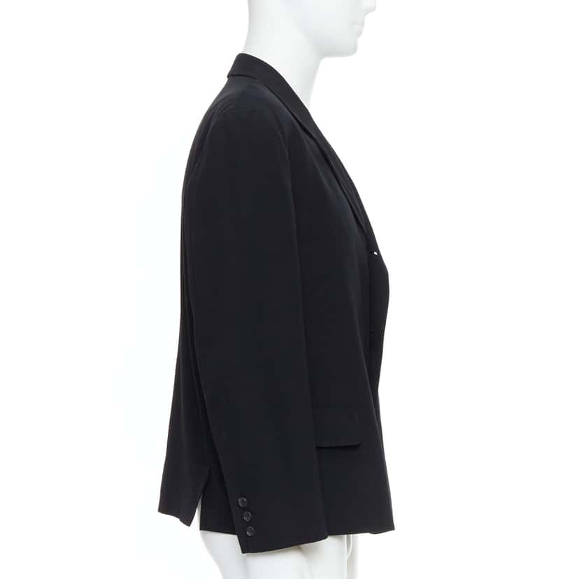 Yohji Yamamoto Black Oversized Blazer Black Wool Good condition - Model View