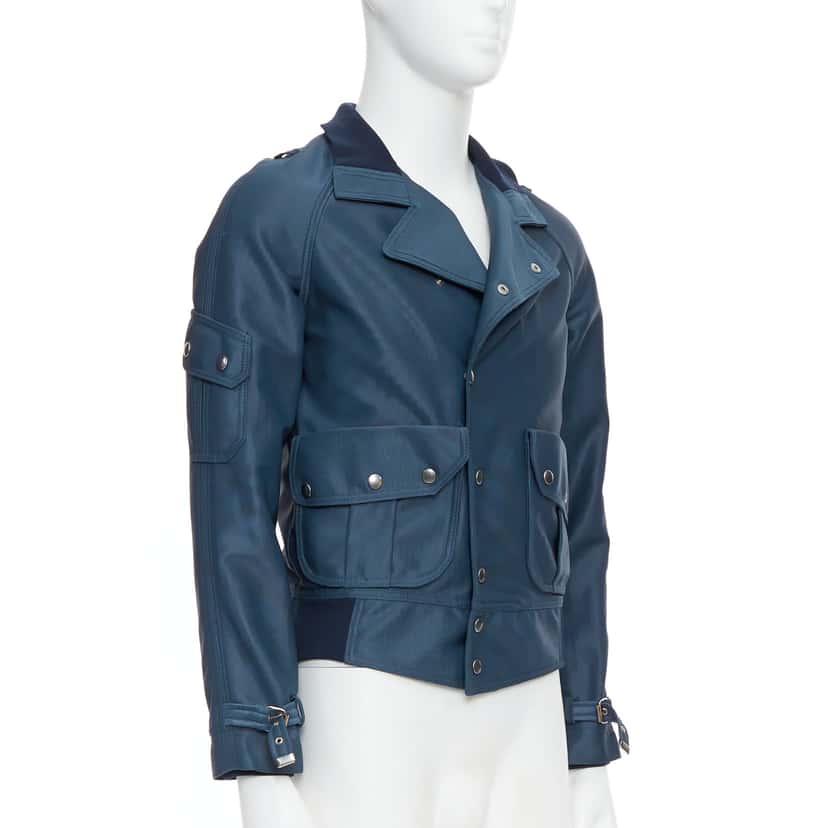 Balenciaga Green Check Overshirt Blue Polyester Very good condition - Model View
