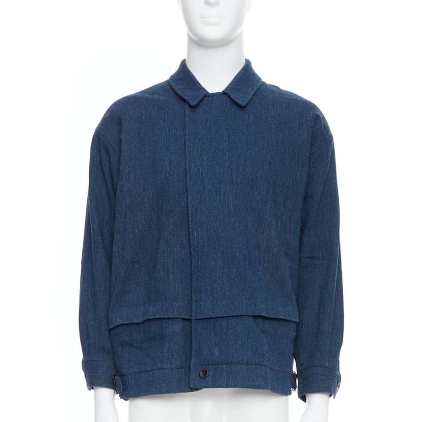 Yohji Yamamoto Blue Wool Zip Bomber Blue Wool Good condition - Front View