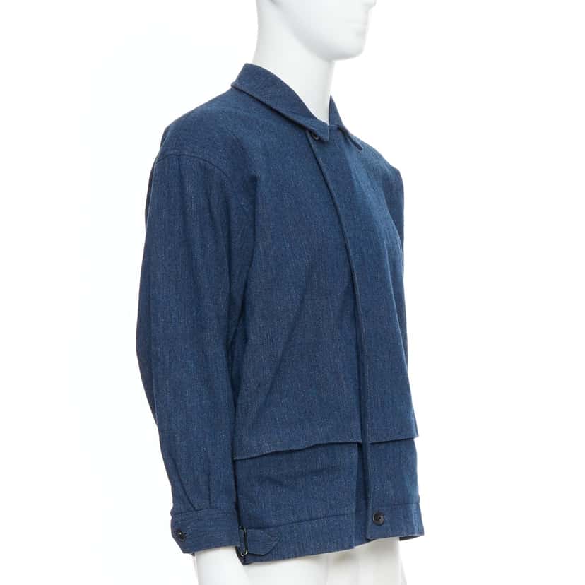 Yohji Yamamoto Blue Wool Zip Bomber Blue Wool Good condition - Inside View