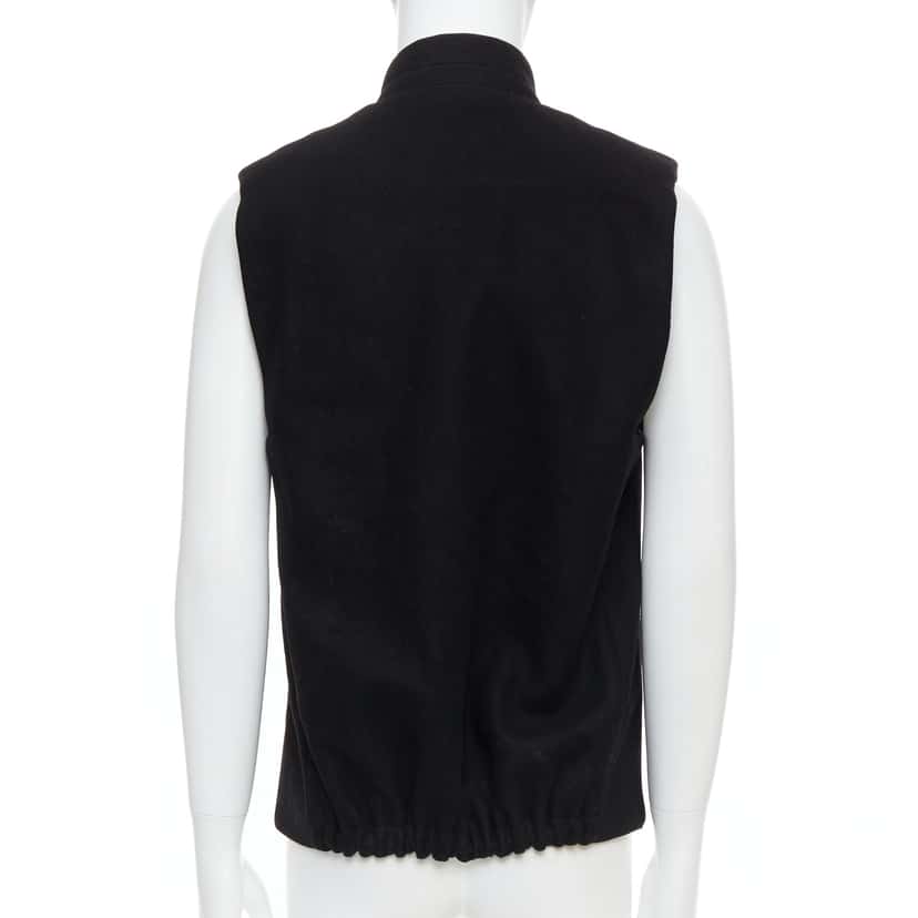 Lemaire Topstitch Waistcoat Vest Black Wool Very good condition - Box View
