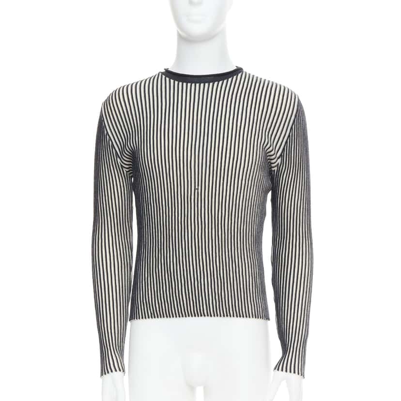 Jean Paul Gaultier Ribbed Wool Top White Wool Good condition - Front View