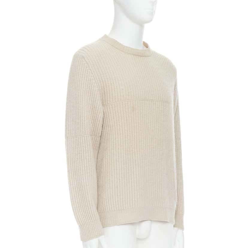 Ermenegildo Zegna Panelled Rib Sweater Beige Cashmere Good condition - Inside View